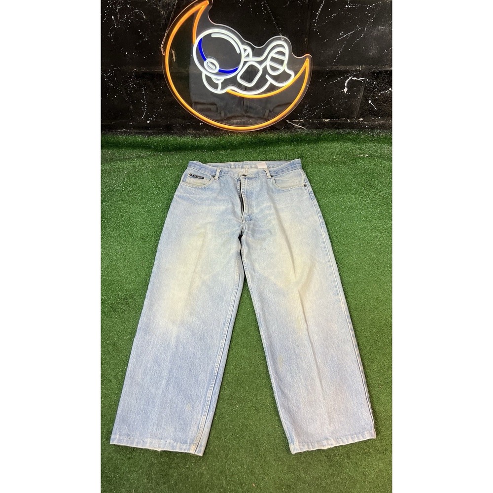 Nevada Straight Leg Denim‎ White Wash Jeans Y2K Baggy Men's Size 34X27